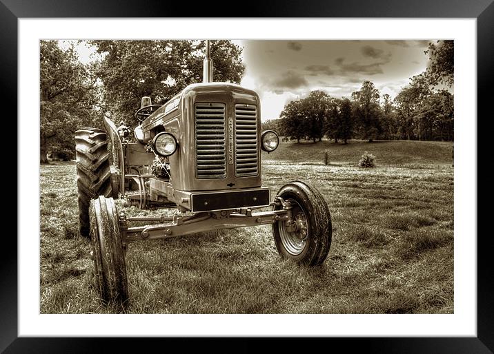 Vintage Tractor Framed Mounted Print by Gavin Wilson