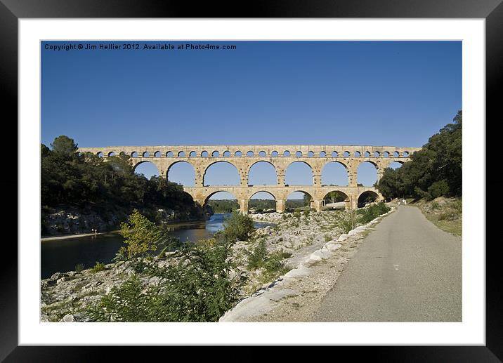 Pont Du Gard Framed Mounted Print by Jim Hellier
