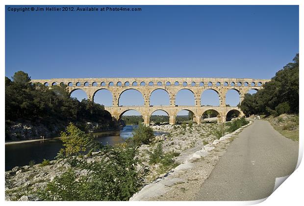 Pont Du Gard Print by Jim Hellier