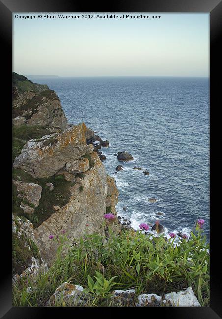 Cliffs at Dungy Head Framed Print by Phil Wareham