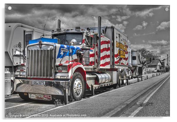 American Circus truck Acrylic by michael perry