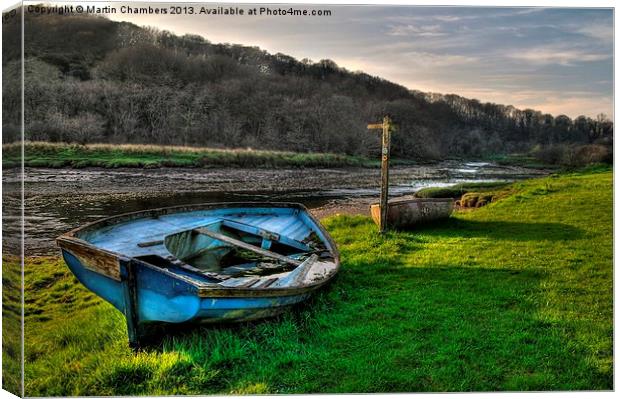 Boat and Footpath Sign Canvas Print by Martin Chambers