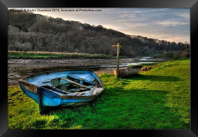 Boat and Footpath Sign Framed Print by Martin Chambers