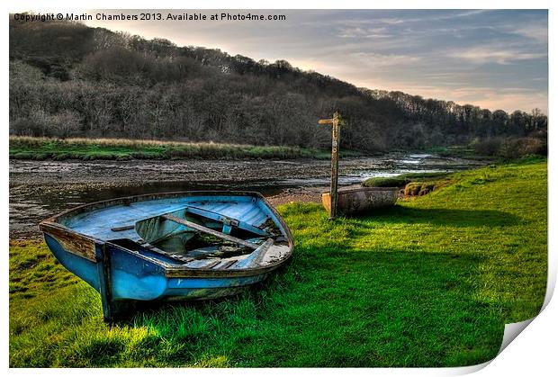 Boat and Footpath Sign Print by Martin Chambers