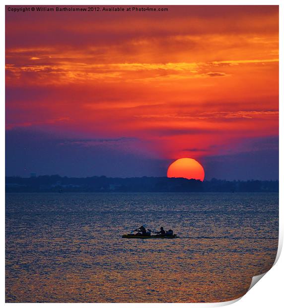 Big Sun Paddle Print by Beach Bum Pics
