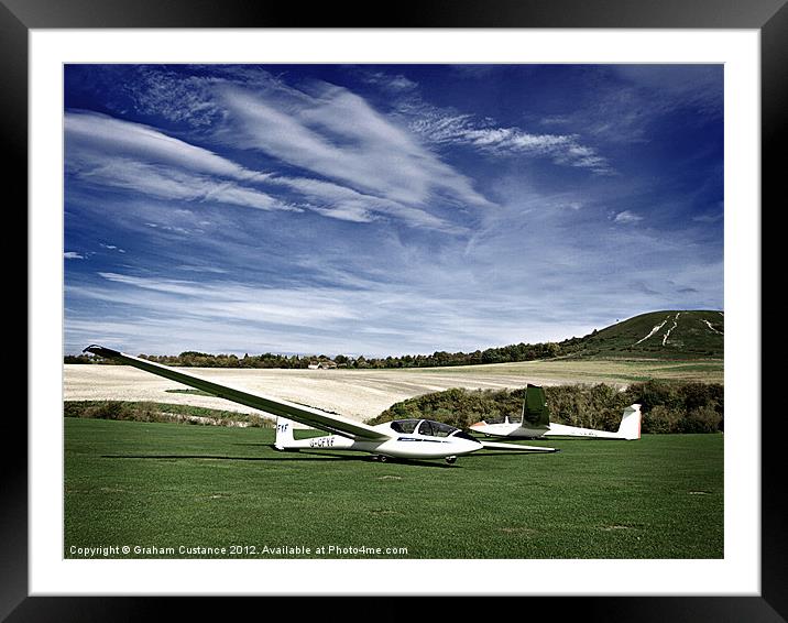London Gliding Club Framed Mounted Print by Graham Custance