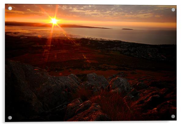 North Wales at Sunset Acrylic by Roger Cruickshank