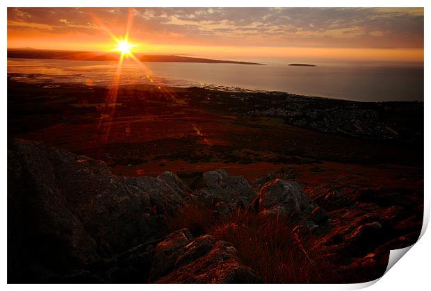 North Wales at Sunset Print by Roger Cruickshank