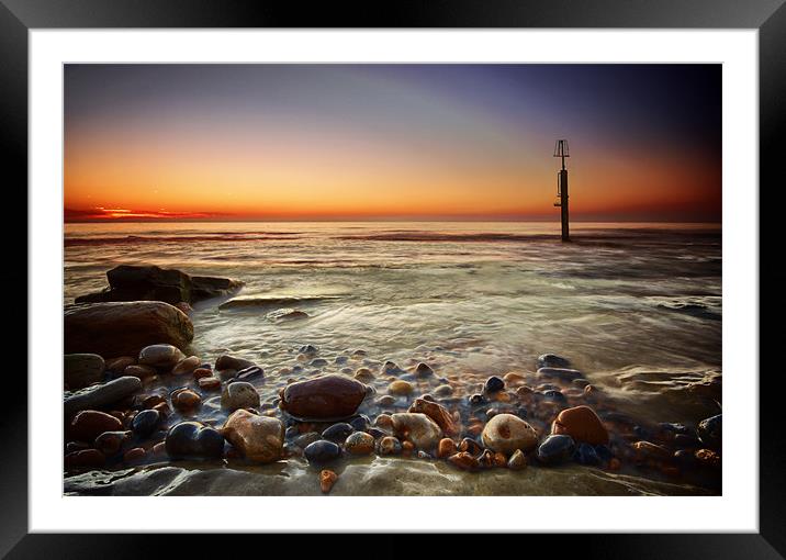 Pebbles Framed Mounted Print by mark leader