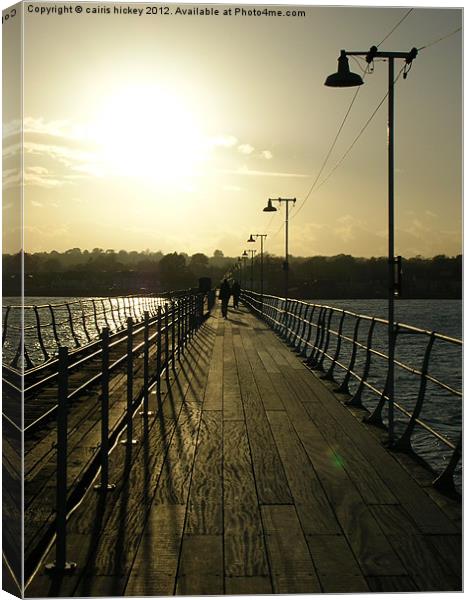 Pier at sunset Hythe, England, Canvas Print by cairis hickey