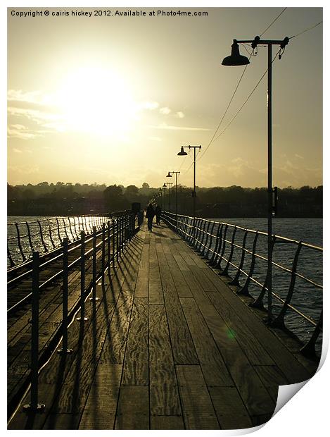 Pier at sunset Hythe, England, Print by cairis hickey