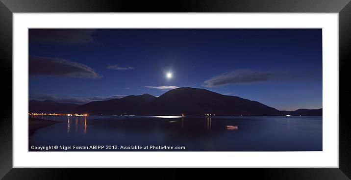 Loch Linnhe moonrise Framed Mounted Print by Creative Photography Wales