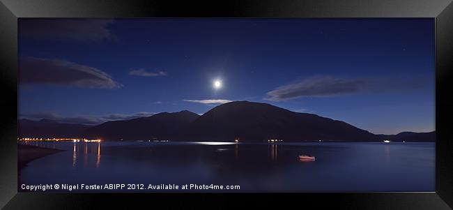 Loch Linnhe moonrise Framed Print by Creative Photography Wales