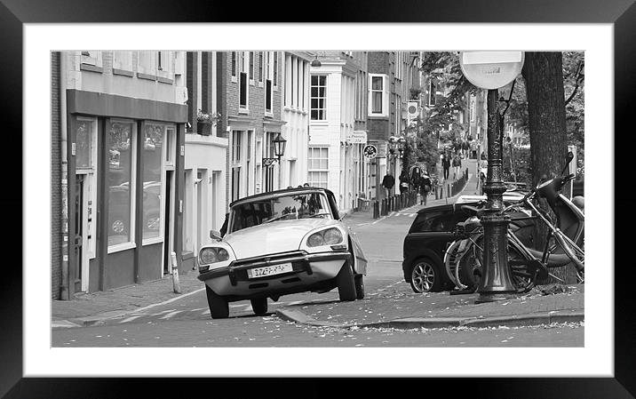 Citroen DS in Amsterdam Framed Mounted Print by Buster Brown