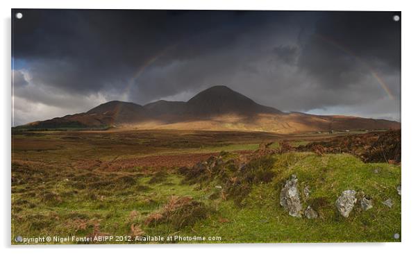 Red Cuillins Rainbow Acrylic by Creative Photography Wales