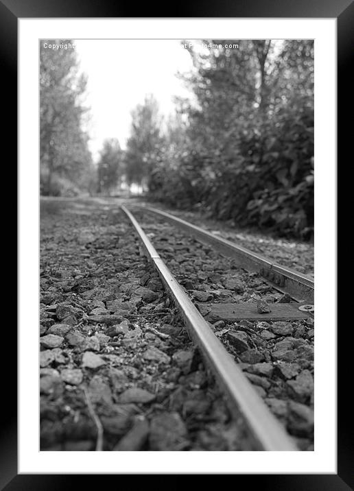 On the tracks, Willen Lake Framed Mounted Print by David Wilkins