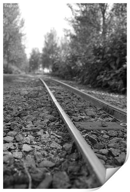 On the tracks, Willen Lake Print by David Wilkins