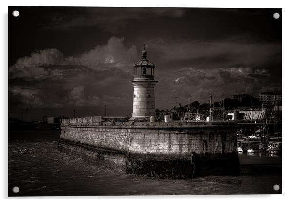 Ramsgate harbour Lighthouse Acrylic by Ian Hufton