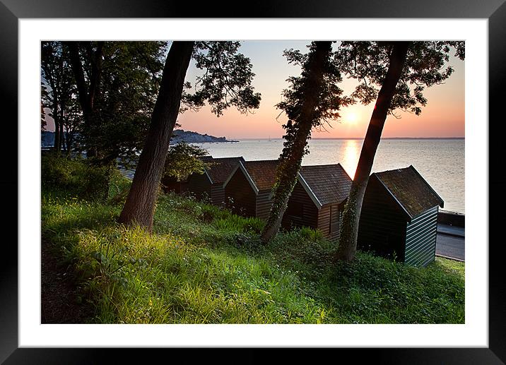 Cowes Beach Huts Framed Mounted Print by Barry Maytum
