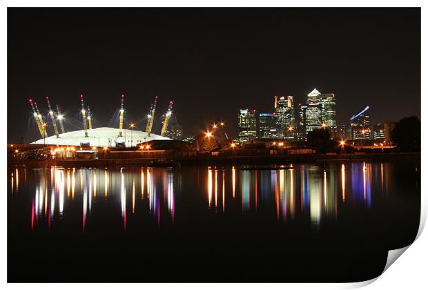 The O2 CW night reflection Print by Vitor Da Silva