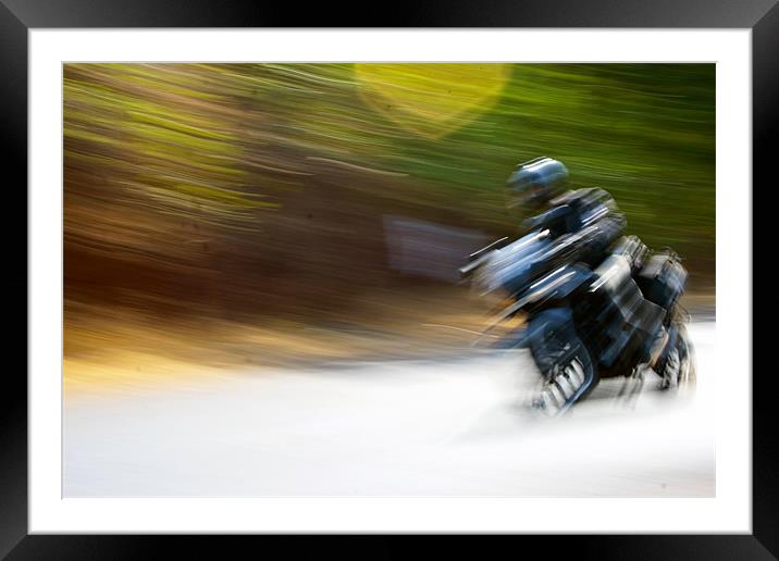 abstract of motorbiker zooming mumbai goa road ind Framed Mounted Print by Arfabita  