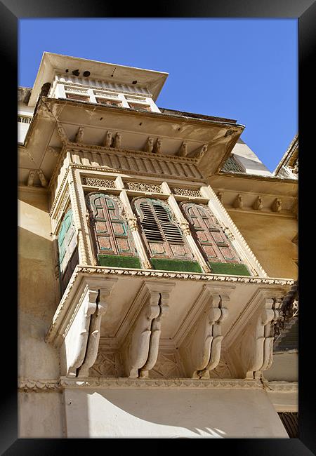 Rajasthan architecture galleries to bedroom window Framed Print by Arfabita  