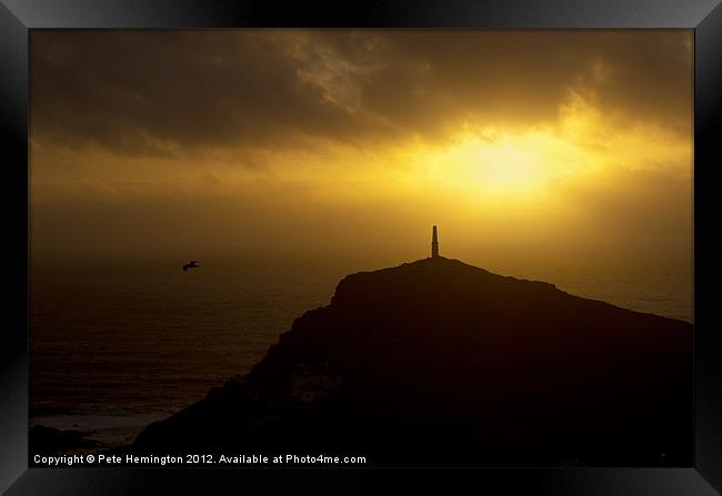 Cape Cornwell Sunset Framed Print by Pete Hemington