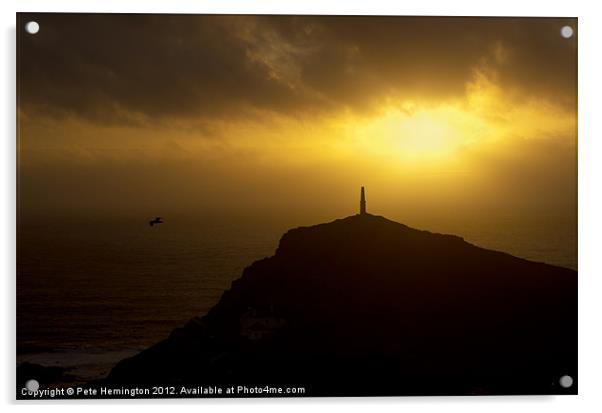 Cape Cornwell Sunset Acrylic by Pete Hemington