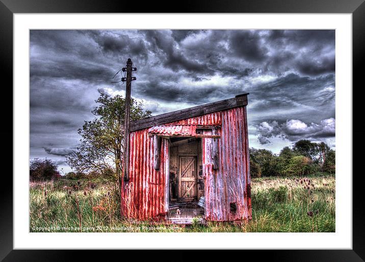 The Red Shed Framed Mounted Print by michael perry