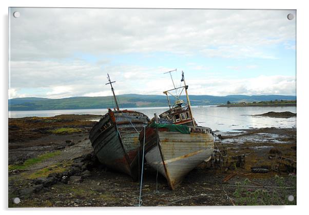 Isle of Mull Boats Acrylic by Lisa Shotton
