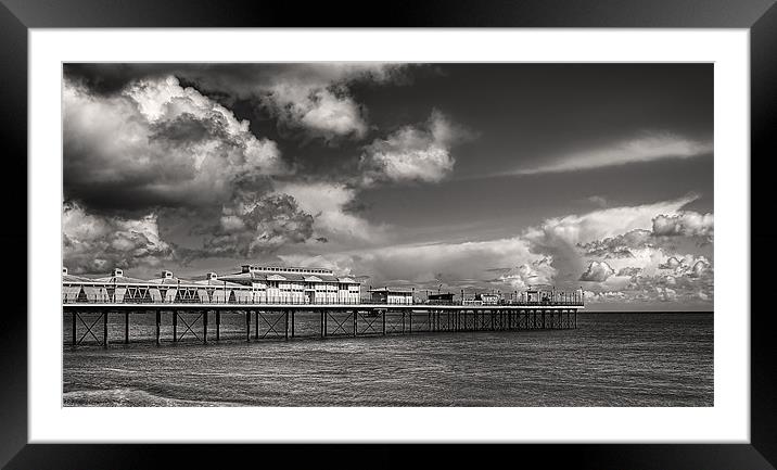 Paignton Pier, B&W Framed Mounted Print by Louise Wagstaff