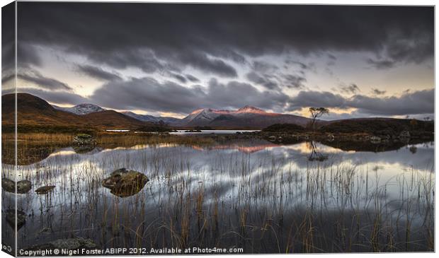 Loch Nah Achlaise Dawn Canvas Print by Creative Photography Wales