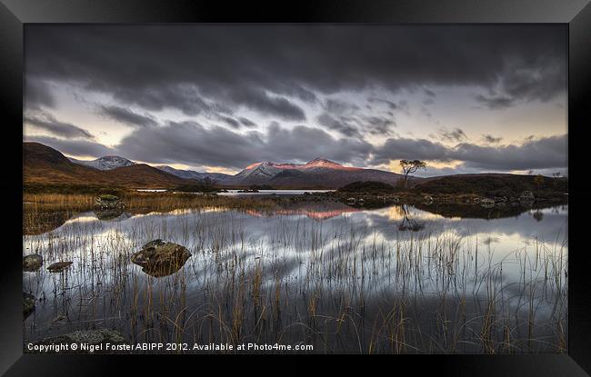 Loch Nah Achlaise Dawn Framed Print by Creative Photography Wales