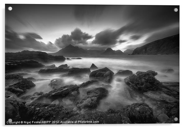 The Black Cuillins Acrylic by Creative Photography Wales