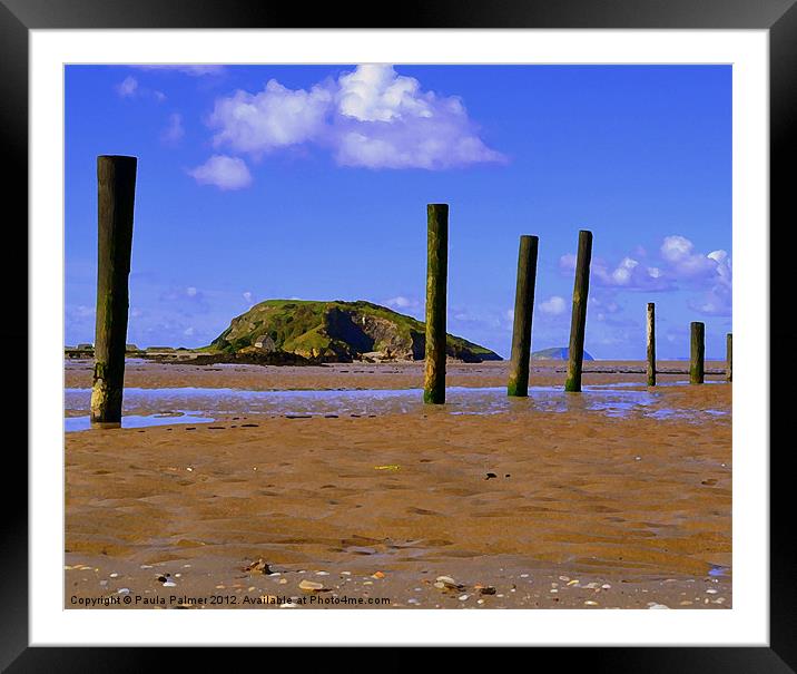Arty view to Brean down Framed Mounted Print by Paula Palmer canvas