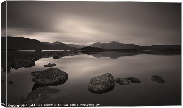 Loch Nah Achlaise solitude Canvas Print by Creative Photography Wales