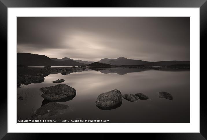 Loch Nah Achlaise solitude Framed Mounted Print by Creative Photography Wales