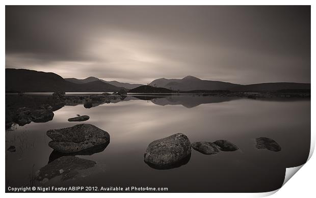 Loch Nah Achlaise solitude Print by Creative Photography Wales