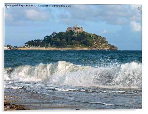 Mounts Bay Summer Acrylic by Roger Butler