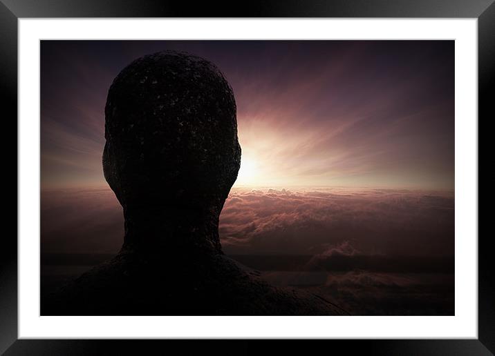 Head in the Clouds at Crosby Beach Framed Mounted Print by Loren Robbins