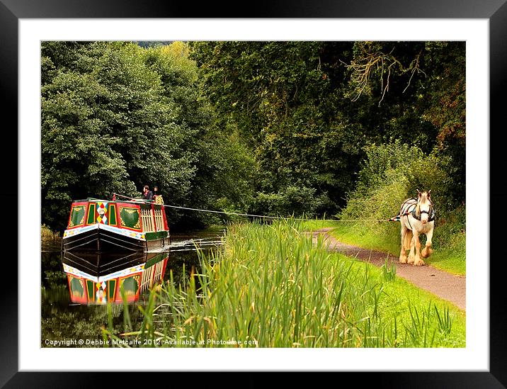 Tiverton Canal Barge Framed Mounted Print by Debbie Metcalfe