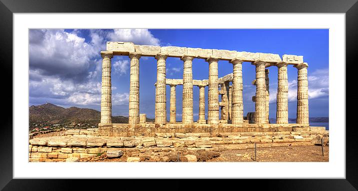 The Temple of Poseidon Framed Mounted Print by Tom Gomez
