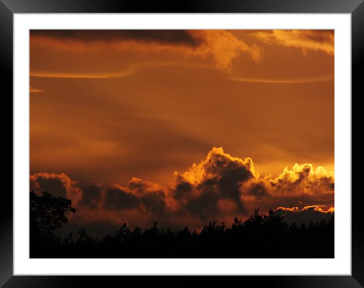 fire sky Framed Mounted Print by danny smith