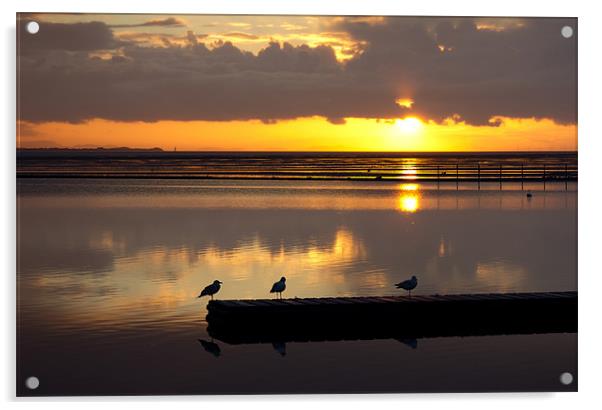Birds eye view of a West kirby sunset Acrylic by Paul Farrell Photography