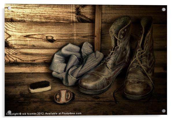 OLD BOOTS Acrylic by Rob Toombs