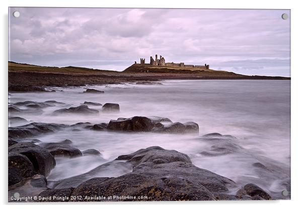 Dunstanburgh Castle Acrylic by David Pringle