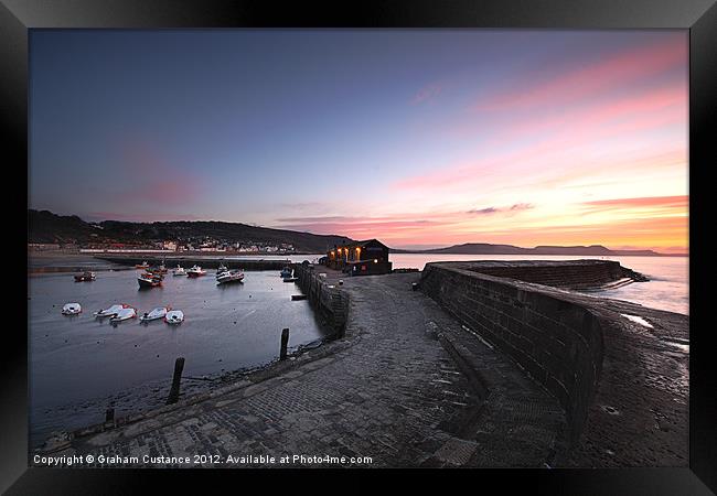 The Cobb, Lyme Regis, Dorset Framed Print by Graham Custance