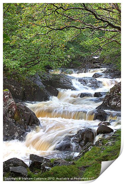 Snowdonia Waterfall Print by Graham Custance