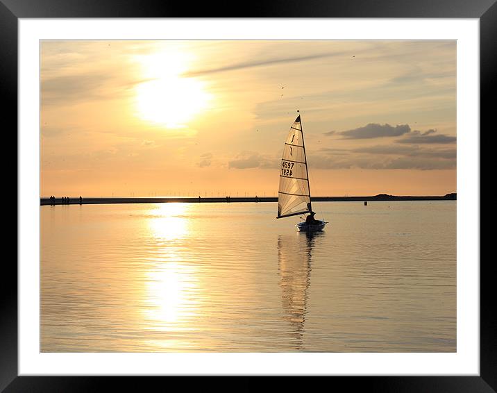 Lone sailboat Framed Mounted Print by Paul Farrell Photography