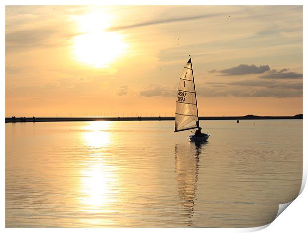 Lone sailboat Print by Paul Farrell Photography